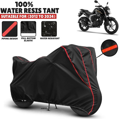 Mwiss Waterproof Two Wheeler Cover for Yamaha(FZ-S FI, Black, Red)