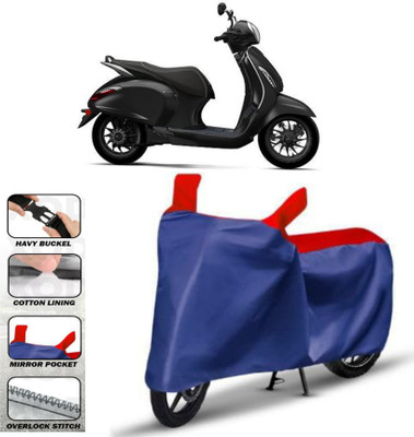 WMIZEXA Two Wheeler Cover for Bajaj(Chetak, Red)