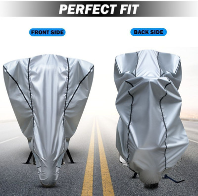 Car Styling Waterproof Two Wheeler Cover for Bajaj(Dominar, Silver)
