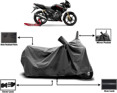 Amexride Two Wheeler Cover for TVS(Apache RTR 180, Grey)