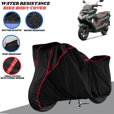 Starlink Waterproof Two Wheeler Cover for Universal For Bike(Burgman Street, Black, Red)
