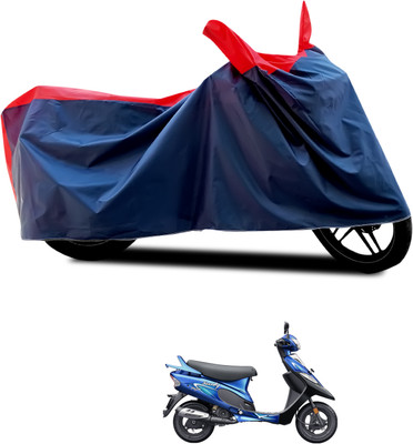 PAGORA Waterproof Two Wheeler Cover for TVS(Scooty Pep Plus, Black, Red)