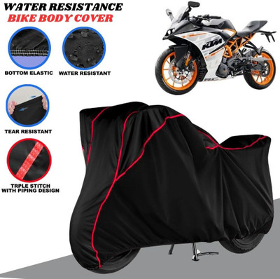 SRP PRODUCT Waterproof Two Wheeler Cover for KTM(RC 390, Black, Red)