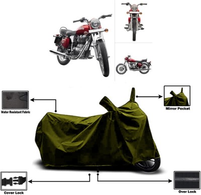 Amexride Two Wheeler Cover for Royal Enfield(Twin spark, Green)