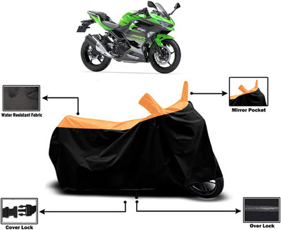 Amexride Two Wheeler Cover for Kawasaki(Ninja 250, Orange)