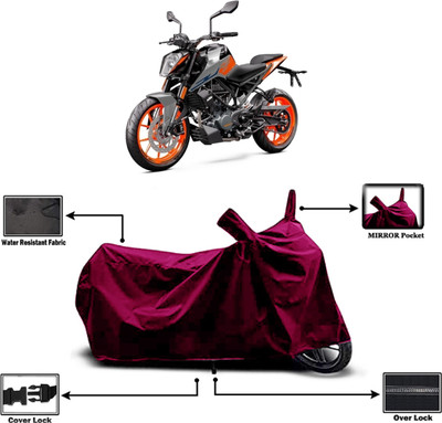 Amexride Two Wheeler Cover for KTM(Duke 200, Maroon)