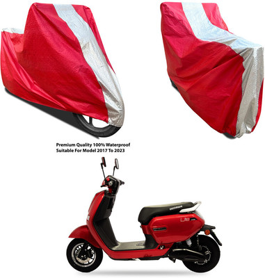 AutoGalaxy Waterproof Two Wheeler Cover for Okinawa(Lite, Silver, Red)