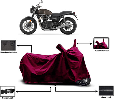 Amexride Two Wheeler Cover for Triumph(Street Twin BS6, Maroon)