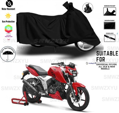 smwzxyu Waterproof Two Wheeler Cover for TVS(Apache RTR 160, Black)