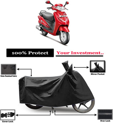 Amexride Two Wheeler Cover for Hero(Duet LX 110CC BS6, Black)