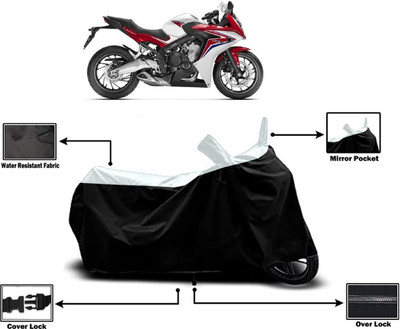 Amexride Two Wheeler Cover for Honda(CBR 650F, White)