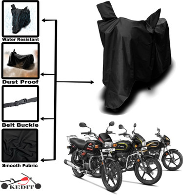 KEDIT Two Wheeler Cover for Universal For Bike(Splendor Plus, Black)