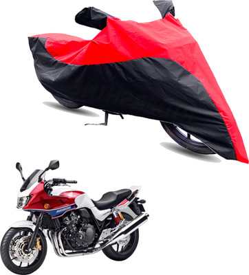 Motodreka Two Wheeler Cover for Honda(CB 400, Red, Black)