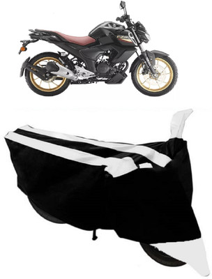 ABORDABLE Two Wheeler Cover for Yamaha(FZ-S Fi Version 3.0, Black, White)