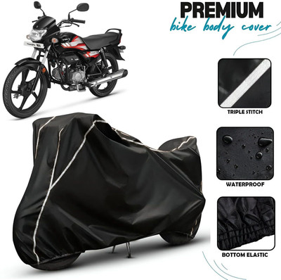 OliverX Waterproof Two Wheeler Cover for Hero(HF Deluxe, Black, White)