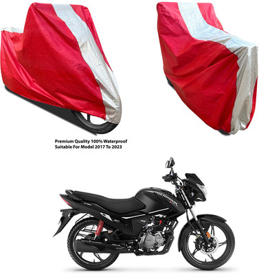 AutoGalaxy Waterproof Two Wheeler Cover for Hero(New Glamour, Silver, Red)