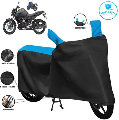 MADAFIYA Waterproof Two Wheeler Cover for Yamaha(FZ-S Fi Version 3.0, Black, Blue)