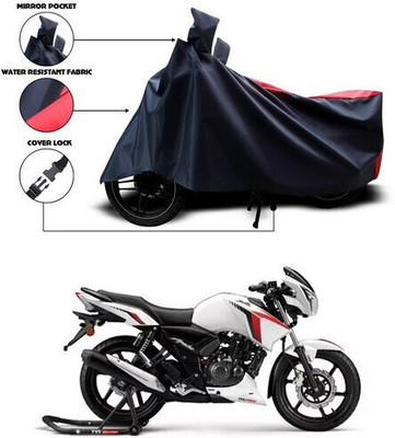 ANTHUB Waterproof Two Wheeler Cover for TVS(Apache RTR 160 4V, Red, Black)