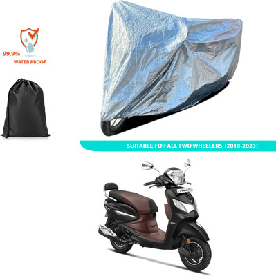 PAGORA Waterproof Two Wheeler Cover for Hero(Pleasure Plus, Silver)