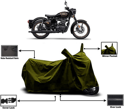 Amexride Two Wheeler Cover for Royal Enfield(500, Green)