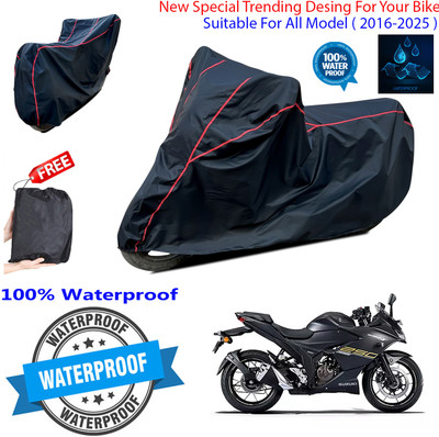 OliverX Waterproof Two Wheeler Cover for Suzuki(Gixxer SF 250, Black)