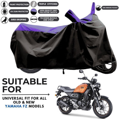 ZAQE Two Wheeler Cover for Yamaha(FZ-X, Black, Purple)