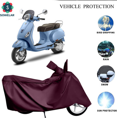 sowelar Waterproof Two Wheeler Cover for Vespa(Vespa, Maroon)