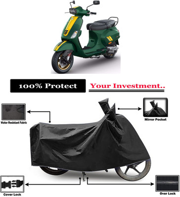 Amexride Two Wheeler Cover for Piaggio(Vespa SXL 150, Black)