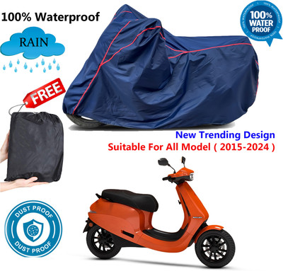 AutoGalaxy Waterproof Two Wheeler Cover for Ola(Blue, Red)