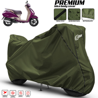 AutoGalaxy Waterproof Two Wheeler Cover for TVS(Jupiter classic, Green, Black)