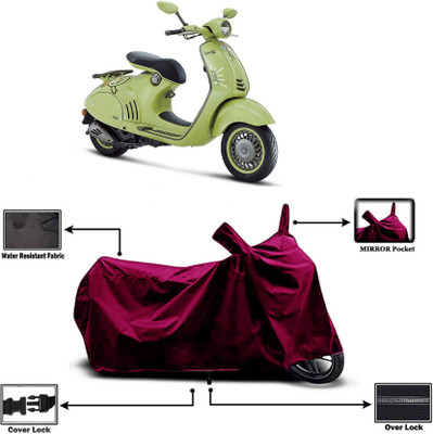 AASHTIK MART Two Wheeler Cover for Vespa(Vespa, Maroon)