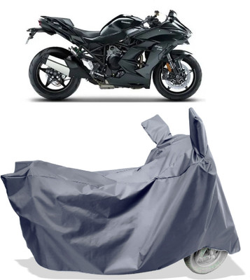 Amexride Two Wheeler Cover for Kawasaki(Ninja H2 SX BS6, Grey)