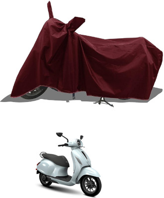 DeepShakshi AUTOMOTIVE Waterproof Two Wheeler Cover for Bajaj(Chetak, Maroon)