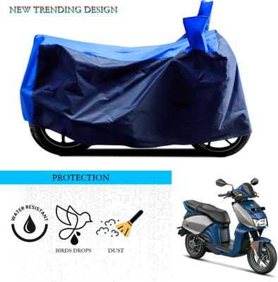 GOSHIV-car and bike accessories Waterproof Two Wheeler Cover for Hero(Motocorp Electric Scooter, Black, Blue)