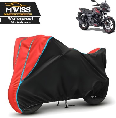 Mwiss Waterproof Two Wheeler Cover for Bajaj(Pulsar 150, Black, Red)