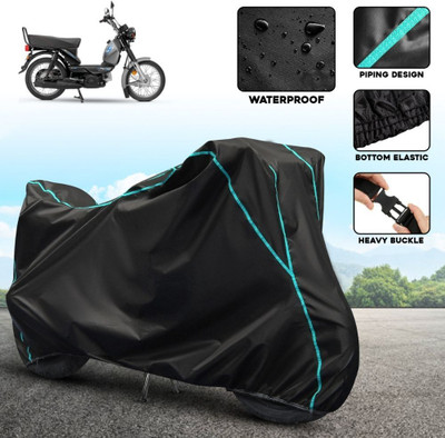 OliverX Waterproof Two Wheeler Cover for TVS(XL 100, Black, Blue)
