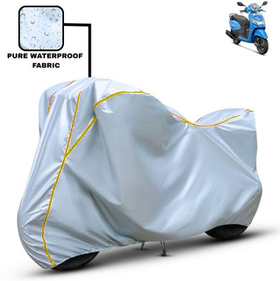 Delphinium Waterproof Two Wheeler Cover for Hero(Pleasure, Silver)