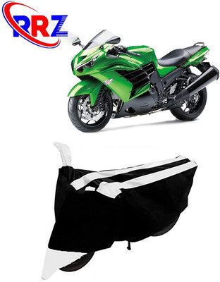 RRZ Waterproof Two Wheeler Cover for Kawasaki(Ninja ZX 14R, Black, White)