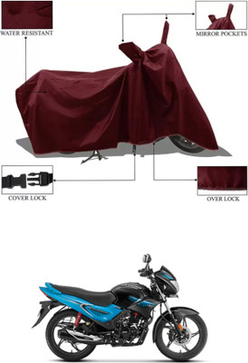 MMSSTAR Waterproof Two Wheeler Cover for Hero(Glamour i3s BS6, Maroon)
