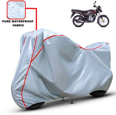 Delphinium Waterproof Two Wheeler Cover for Bajaj(Platina 100, Silver, Red)