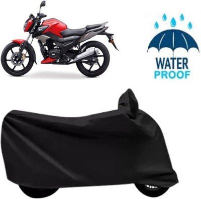 RAAMKM Waterproof Two Wheeler Cover for Hero, Honda(Glamour Programmed FI BS6, Black)