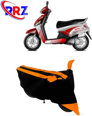 RRZ Waterproof Two Wheeler Cover for Mahindra(Gusto 125, Black, Orange)
