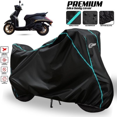 AutoGalaxy Waterproof Two Wheeler Cover for Yamaha(Fascino 125 BS6, Black)