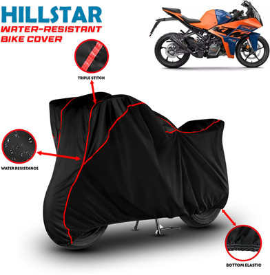 HILLSTAR Waterproof Two Wheeler Cover for KTM(RC 125, Black, Red)