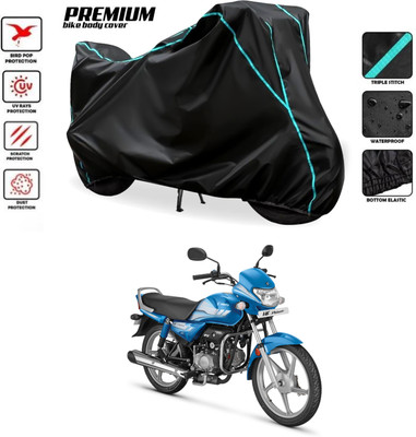 MADAFIYA Waterproof Two Wheeler Cover for Hero(HF Deluxe, Black, Blue)