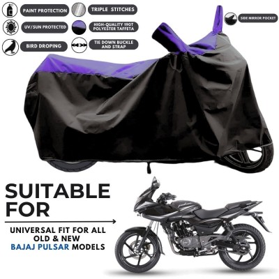 ZAQE Two Wheeler Cover for Bajaj(Pulsar 220F, Black, Purple)