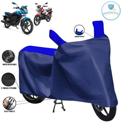 MADAFIYA Waterproof Two Wheeler Cover for Hero(Splendor I Smart, Blue, Multicolor)