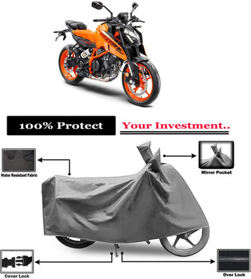 Amexride Two Wheeler Cover for KTM(390 Duke, Grey)