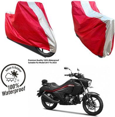 AUTOCAD Waterproof Two Wheeler Cover for Bajaj(Discover 125 DTS-i, Silver, Red)