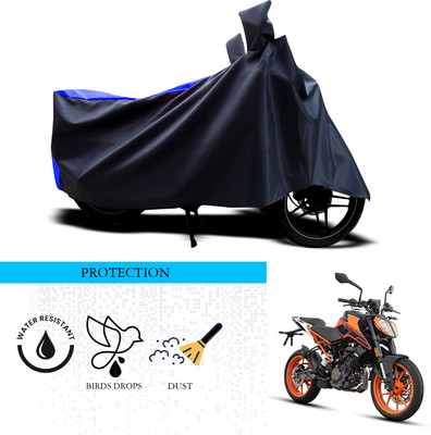 ANTHUB Waterproof Two Wheeler Cover for KTM(200 Duke, Black, Blue)